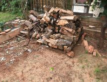 Σωρός από ξύλα πάνω στο χώμα - δυνητικό σημείο εμφάνισης υπόγειων τερμιτών
